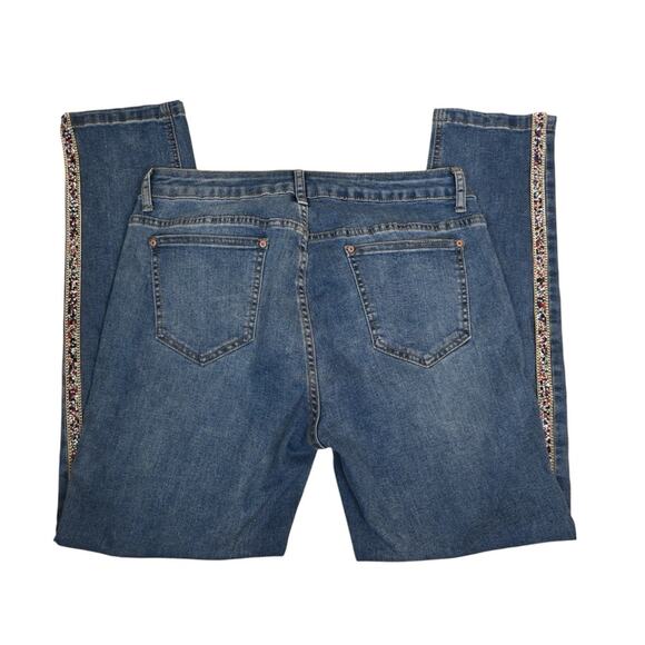 V Christina Womens 10 Medium Wash Tapered Leg Sequin Jean - Picture 5 of 10